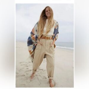 Free People Ready To Run Cinch Waist Pant in Parchment S NWOT